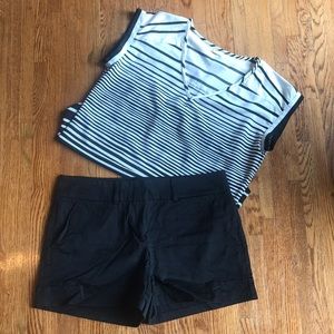 Super Cute Black/White Blouse Sz M